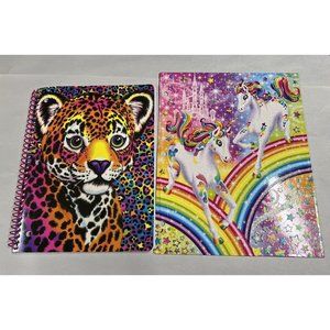Lisa Frank 1 Subject Spiral Notebook Tiger & Folder Portfolio Rainbow Unicorn